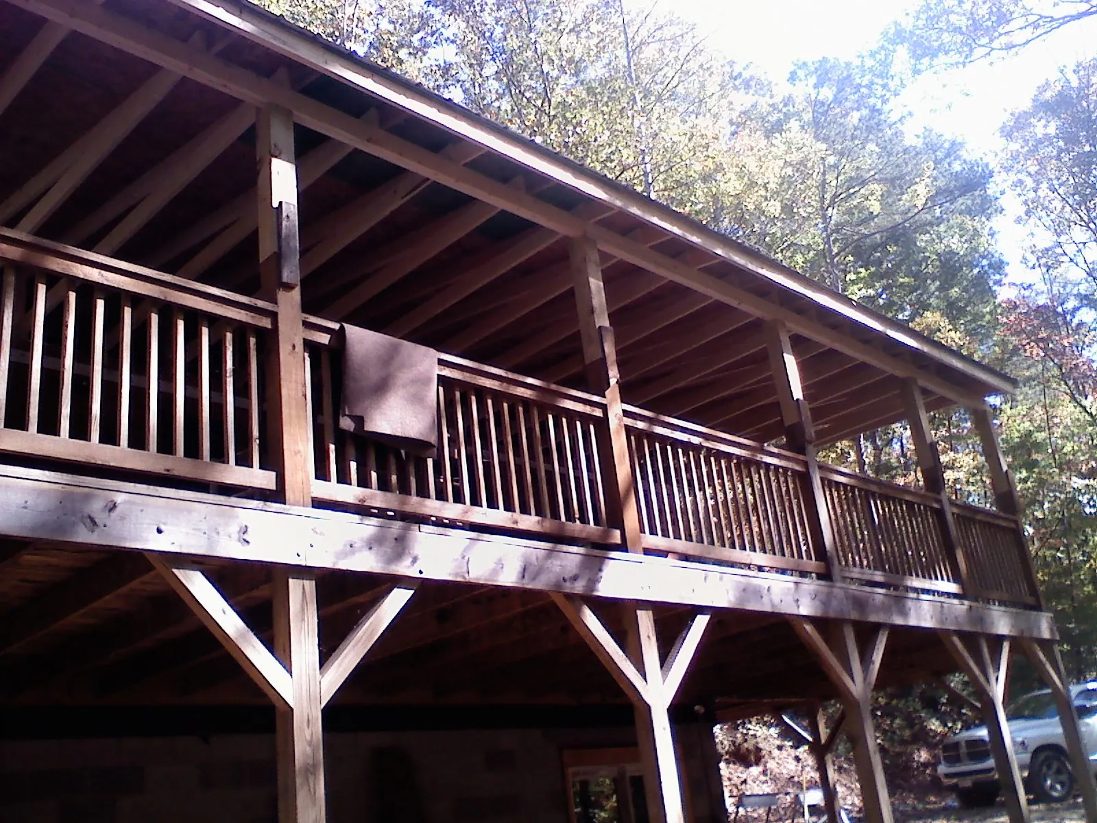 Timber framing under a new elevated porch and deck — Roof Leak Repair in Tacoma by Roofing Brothers